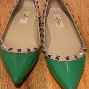 Valentino rockstud patent leather flats. 6.5